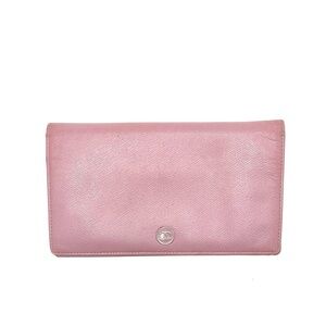 Authentic CHANEL CC Lavender Purple Leather Bifold Long Wallet